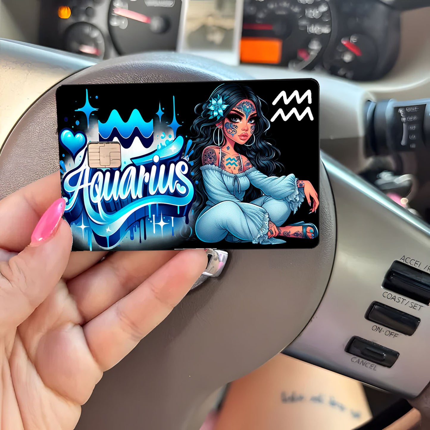 Aquarius Credit Card Skin Zodiac Sign