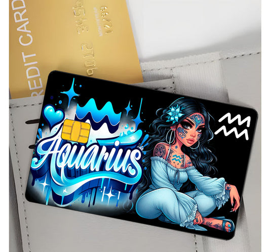 Aquarius Credit Card Skin Zodiac Sign